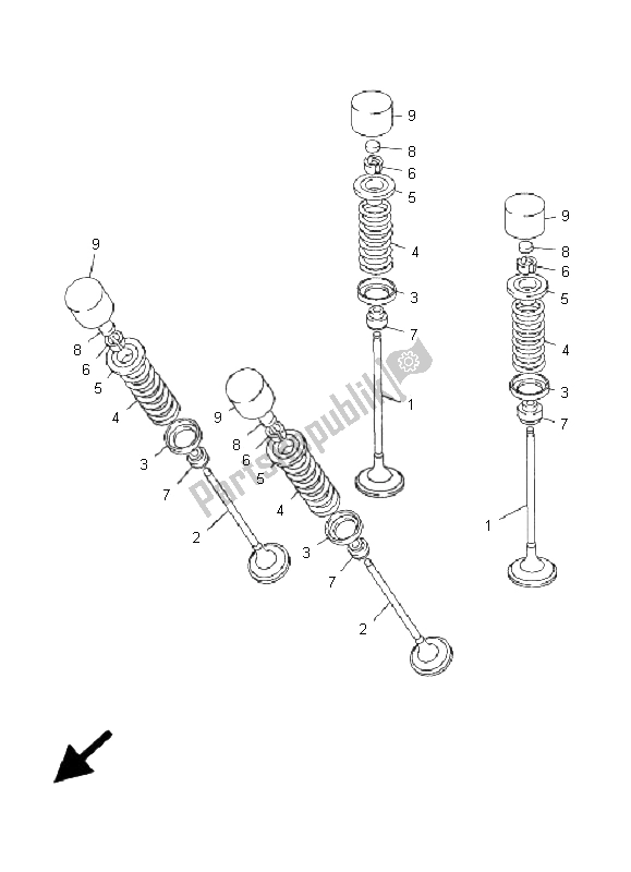 All parts for the Valve of the Yamaha FJR 1300 2001