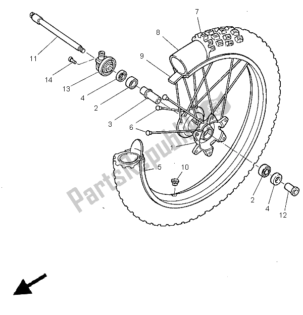 Todas las partes para Rueda Delantera de Yamaha TT 600R 1997