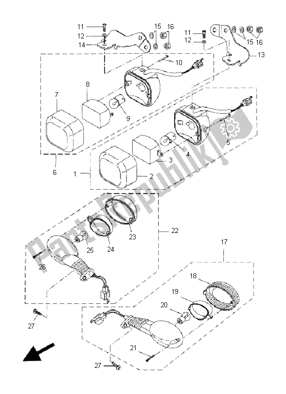 Tutte le parti per il Luce Lampeggiante del Yamaha CW 50N BWS 2008