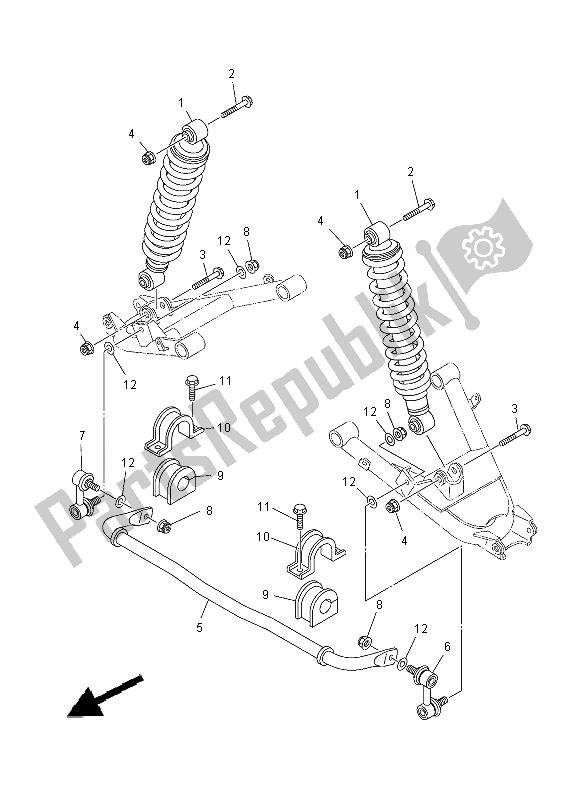 Tutte le parti per il Sospensione Posteriore del Yamaha YXR 700F 2012