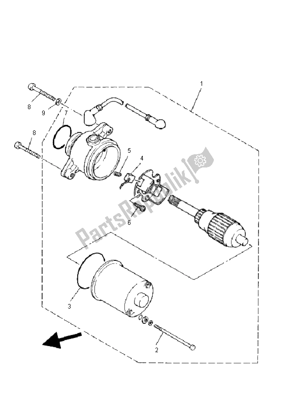 All parts for the Starting Motor of the Yamaha YFM 80 Badger 2000