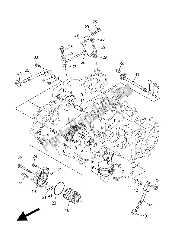 Toutes les pièces pour le La Pompe à Huile du Yamaha YFZ 450 2008