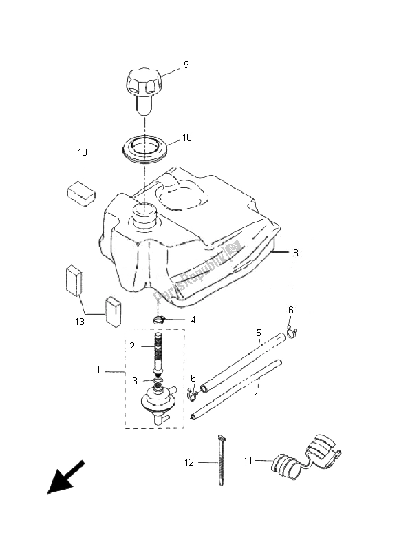 Todas las partes para Depósito De Combustible de Yamaha CW 50L BWS 2007