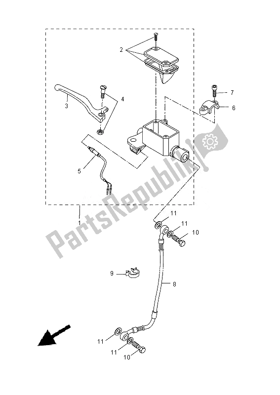 Tutte le parti per il Pompa Freno Anteriore del Yamaha CW 50N 2013