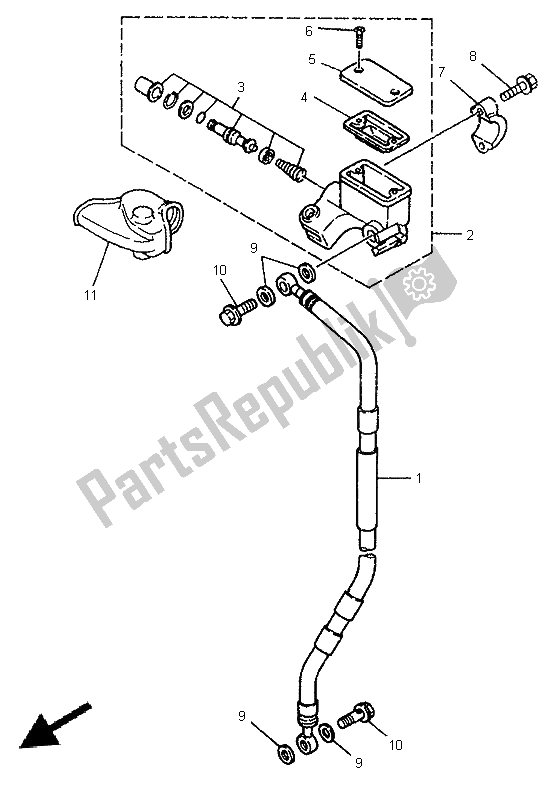 Tutte le parti per il Pompa Freno Anteriore del Yamaha YZ 80 LC 1996