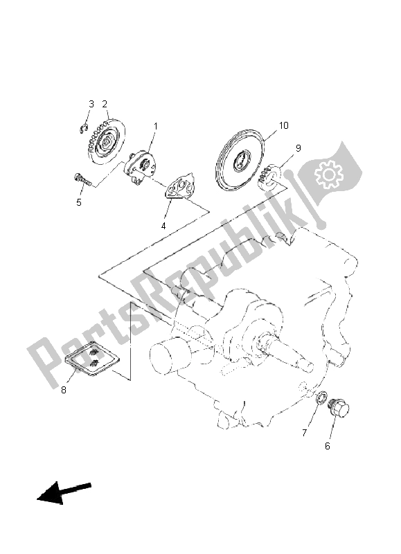 All parts for the Oil Pump of the Yamaha TT R 110E 2011