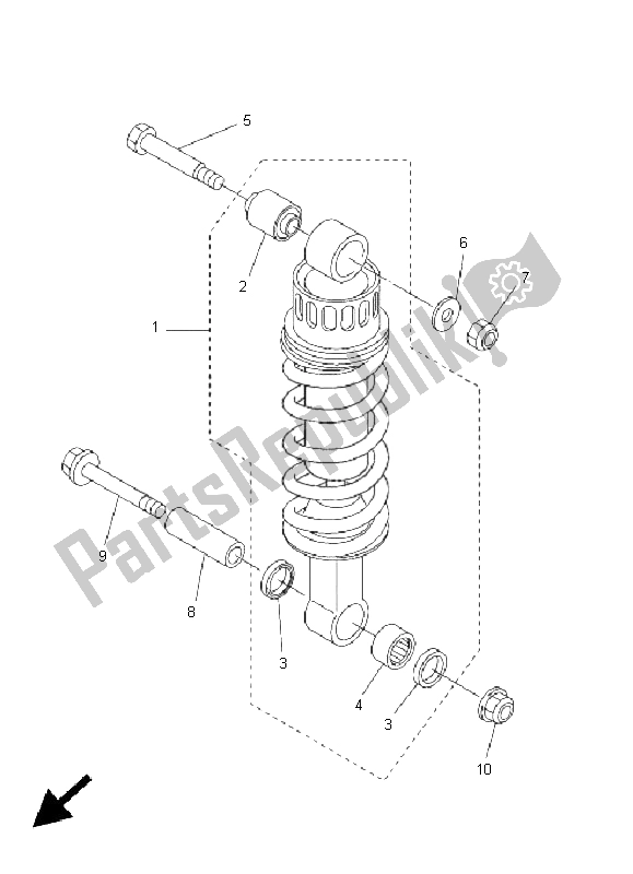 All parts for the Rear Suspension of the Yamaha FZ6 S 600 2005