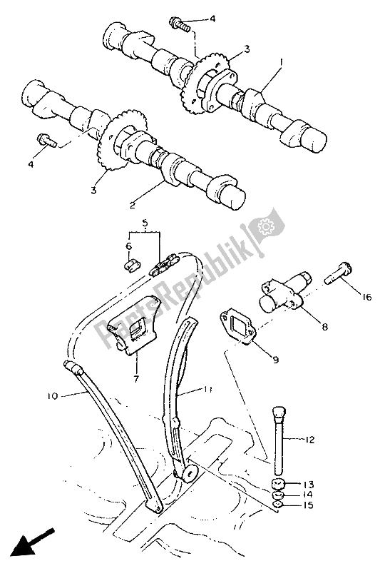 Todas las partes para árbol De Levas Y Cadena de Yamaha XJ 900F 1992