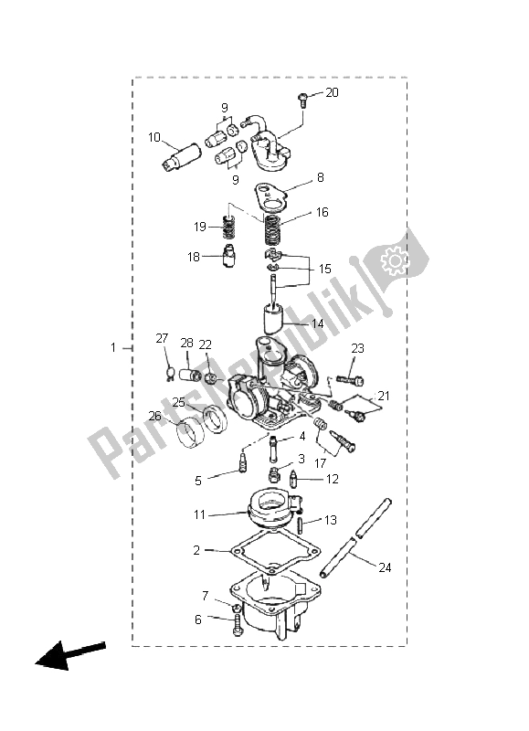 All parts for the Carburetor of the Yamaha PW 50 2011