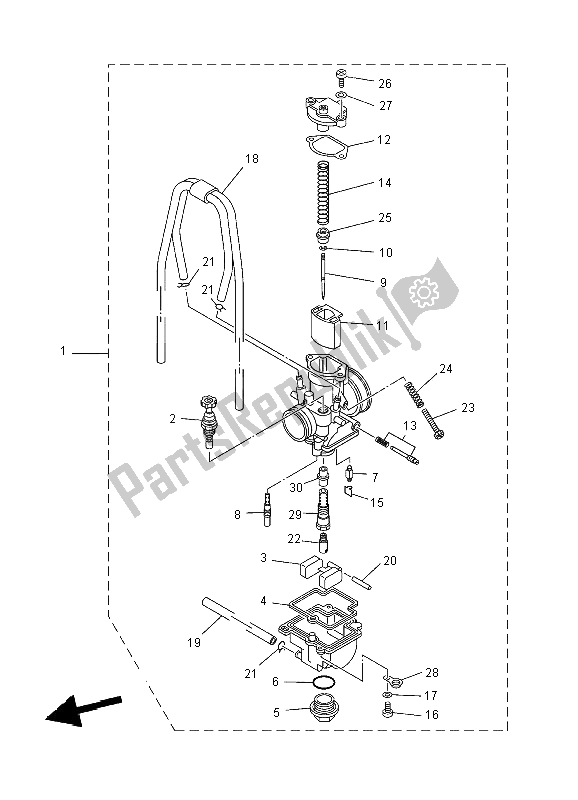 All parts for the Carburetor of the Yamaha YZ 85 SW LW 2004