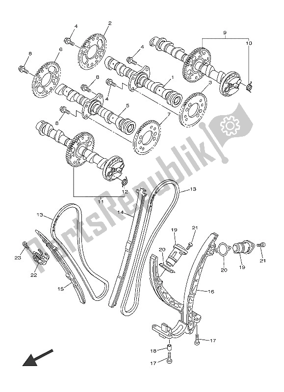 All parts for the Camshaft & Chain of the Yamaha VMX 17 1700 2016