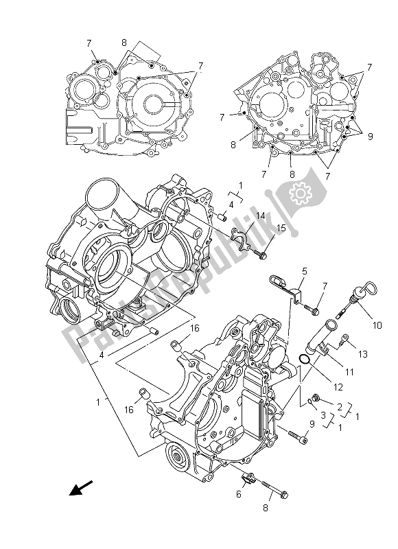 Tutte le parti per il Carter del Yamaha YFM 550 FGD Grizzly 4X4 2013