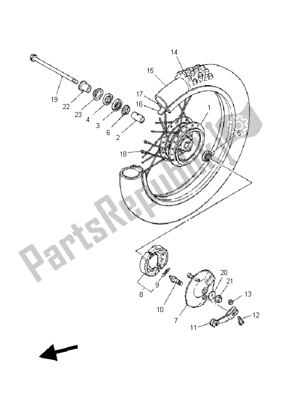 Todas las partes para Rueda Delantera de Yamaha PW 80 2010