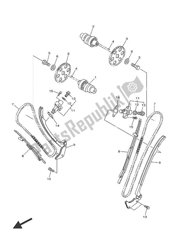 All parts for the Camshaft & Chain of the Yamaha XVS 950 CU 2016