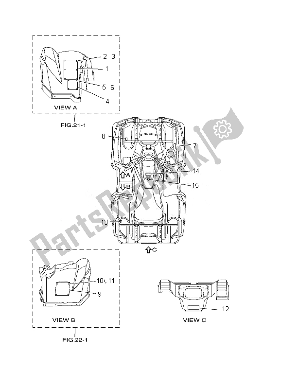 All parts for the Emblem & Label 2 of the Yamaha YFM 700F Grizzly FI EPS 4X4 2010