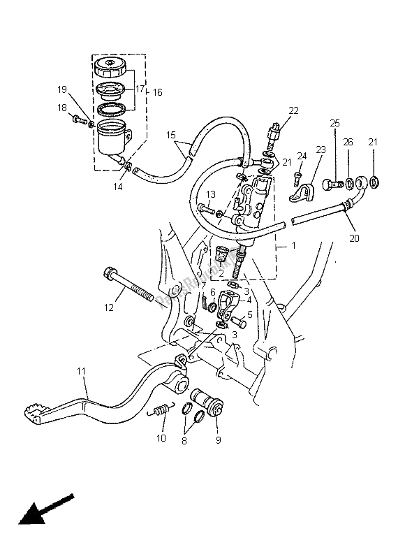 Todas las partes para Cilindro Maestro Trasero de Yamaha TT 600E 1998