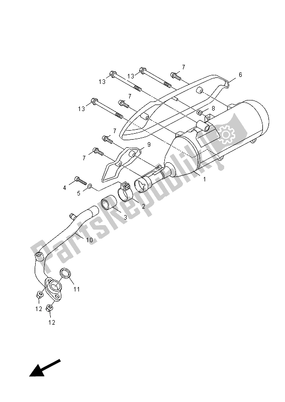 Wszystkie części do Wydechowy Yamaha HW 125 2012