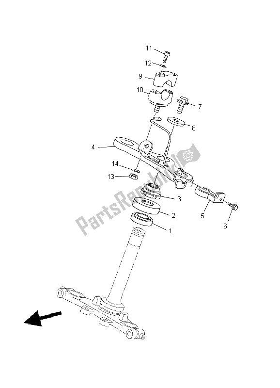 All parts for the Steering of the Yamaha TT R 90 P 2002