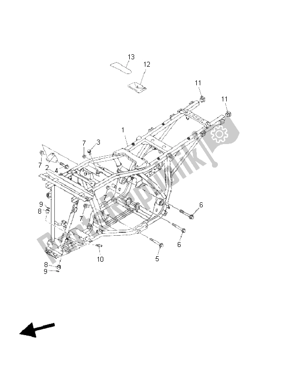 All parts for the Frame of the Yamaha YFM 250 Bear Tracker 2X4 2003