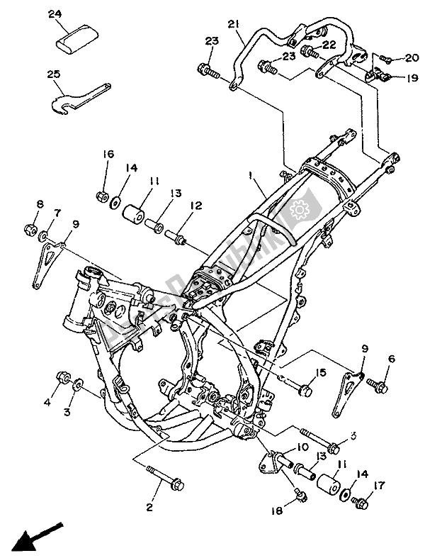 Todas as partes de Quadro, Armação do Yamaha DT 125R 1990