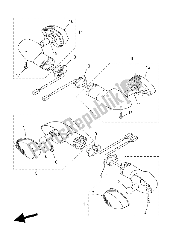 Todas as partes de Luz Intermitente do Yamaha FZ6 S 600 2004