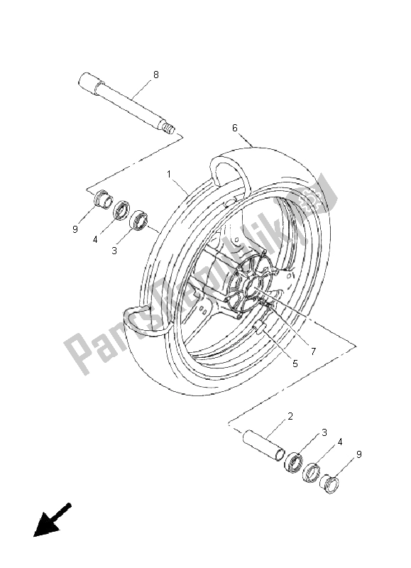 Tutte le parti per il Ruota Anteriore del Yamaha FZS 1000 S Fazer 2005