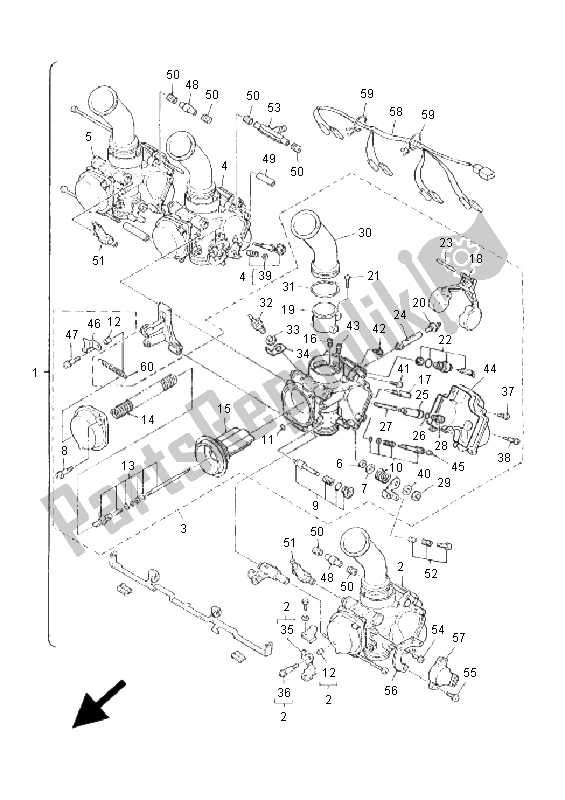 All parts for the Carburetor of the Yamaha XJ 900S Diversion 2001