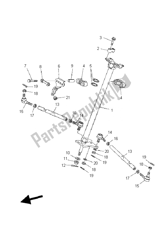 Toutes les pièces pour le Pilotage du Yamaha YFM 250R 2010