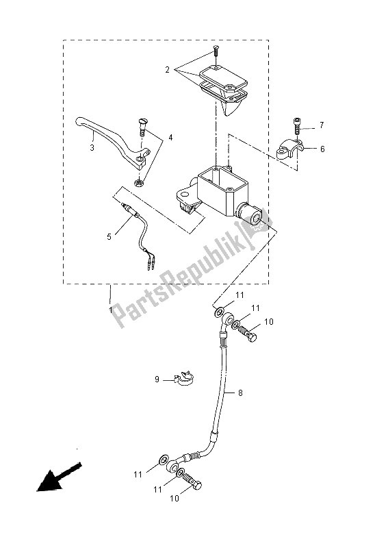 All parts for the Front Master Cylinder of the Yamaha CW 50 2014