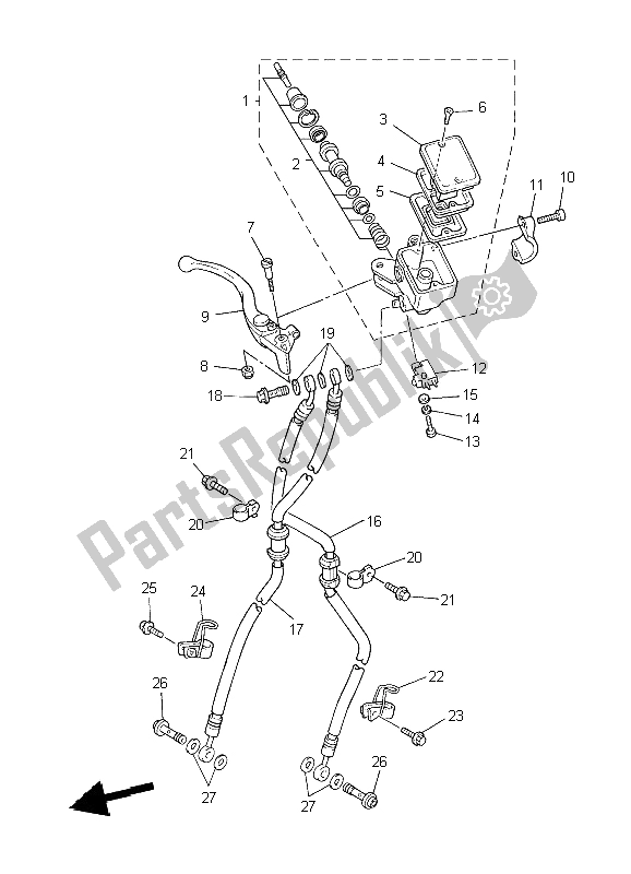 Todas as partes de Cilindro Mestre Dianteiro do Yamaha XJR 1300 2004