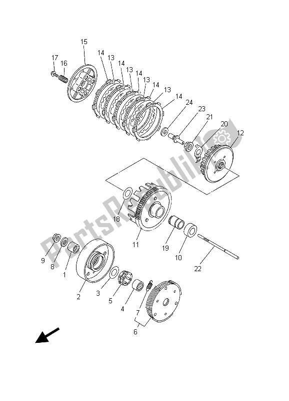 Todas as partes de Embreagem do Yamaha TT R 90E 2003