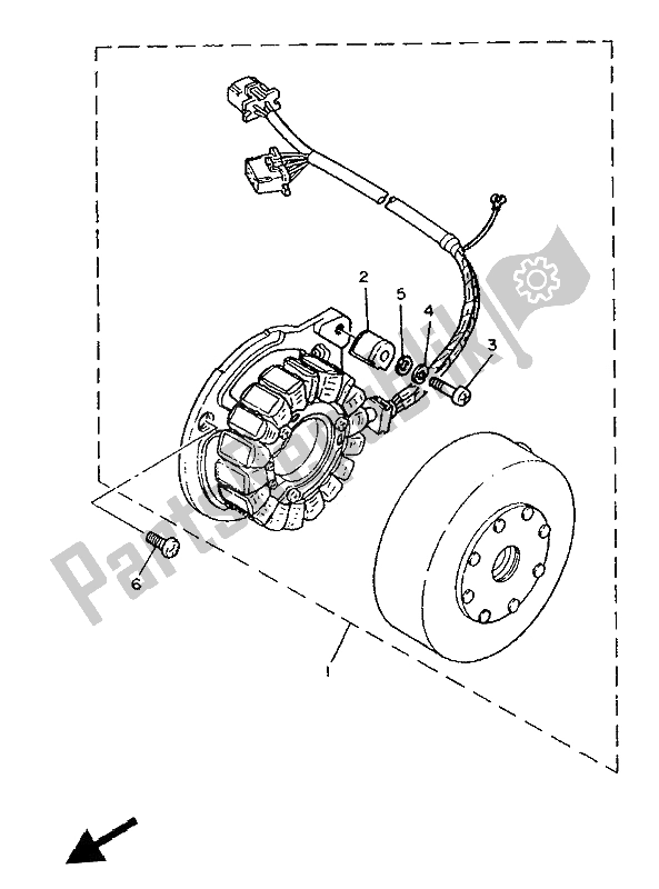 All parts for the Generator of the Yamaha SR 500 1993