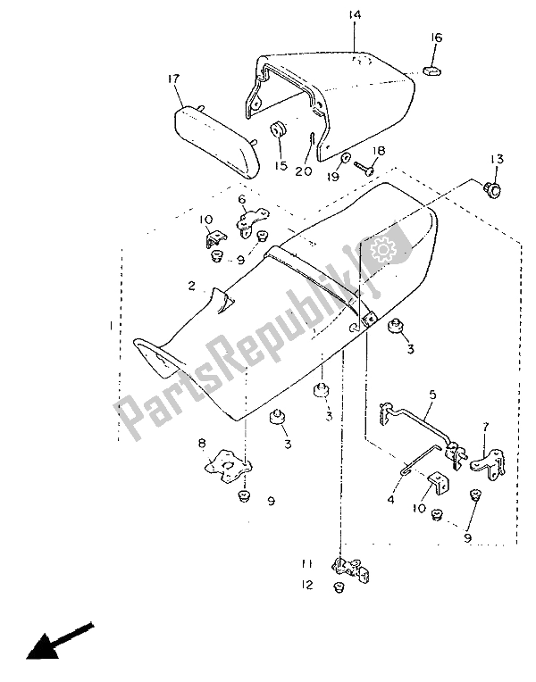 Toutes les pièces pour le Siège du Yamaha FZ 750 Genesis 1991