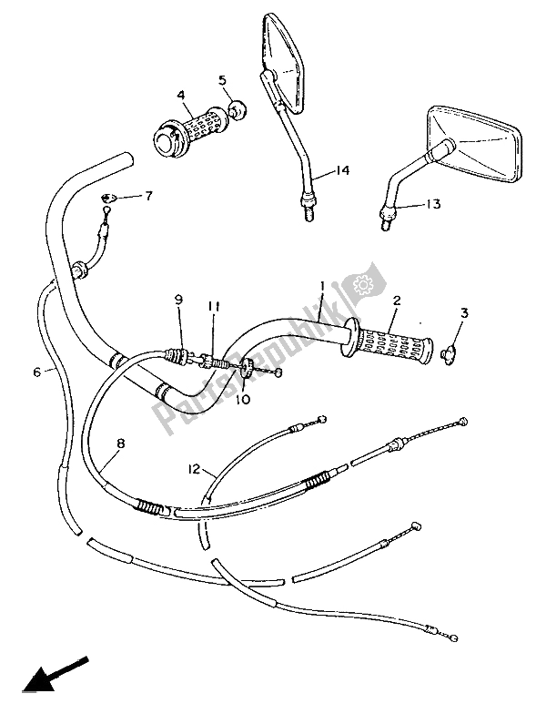 Toutes les pièces pour le Poignée Et Câble De Direction du Yamaha XV 1000 Virago 1986