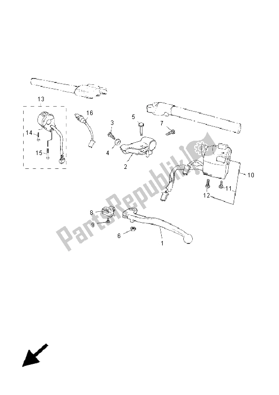 Todas las partes para Interruptor De Palanca Y Palanca de Yamaha TZR 50 2009