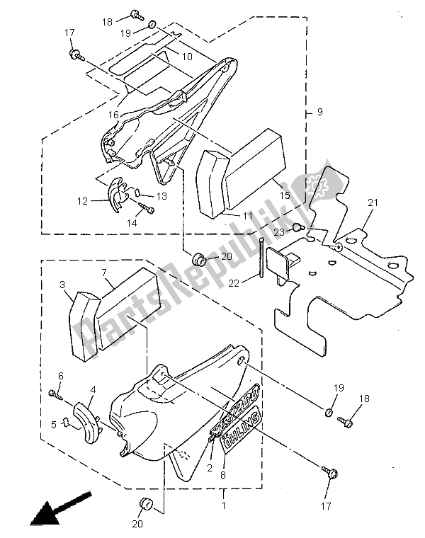 Todas las partes para Cubierta Lateral de Yamaha XJR 1200 SP 1998