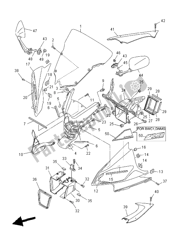 Todas las partes para Carenado 1 de Yamaha YZF R6 600 2008