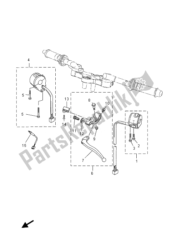 Alle onderdelen voor de Handvat Schakelaar & Hendel van de Yamaha YZF R 125 2013