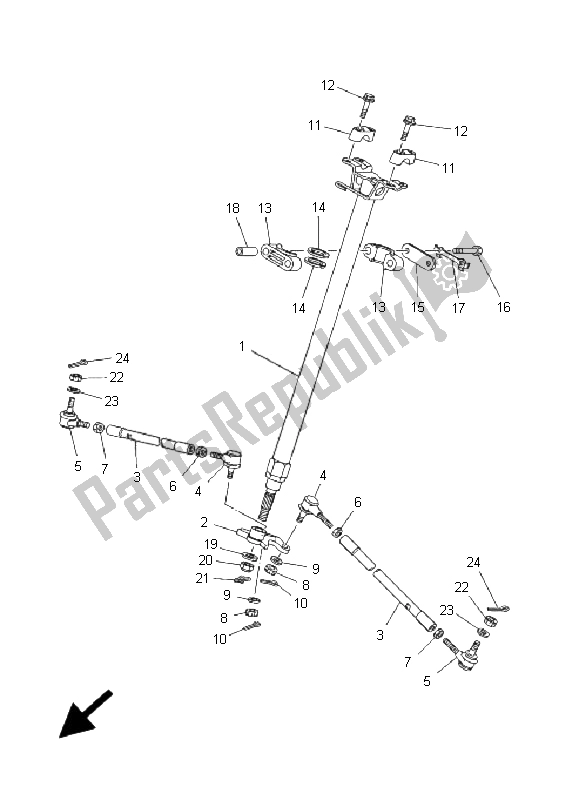 Todas las partes para Direccion de Yamaha YFM 700R 2009