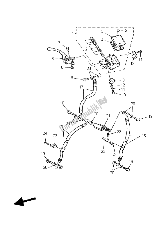 Toutes les pièces pour le Maître-cylindre Avant du Yamaha BT 1100 Bulldog 2004