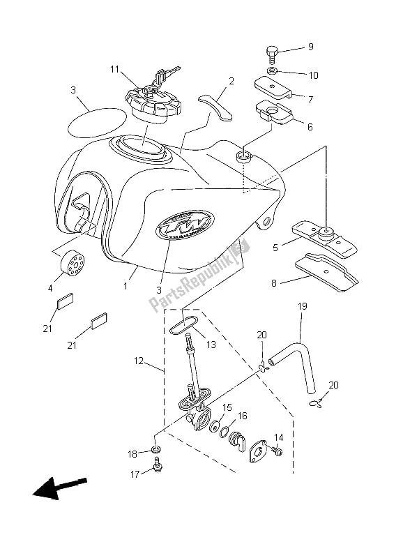 Toutes les pièces pour le Réservoir D'essence du Yamaha TW 125 2004