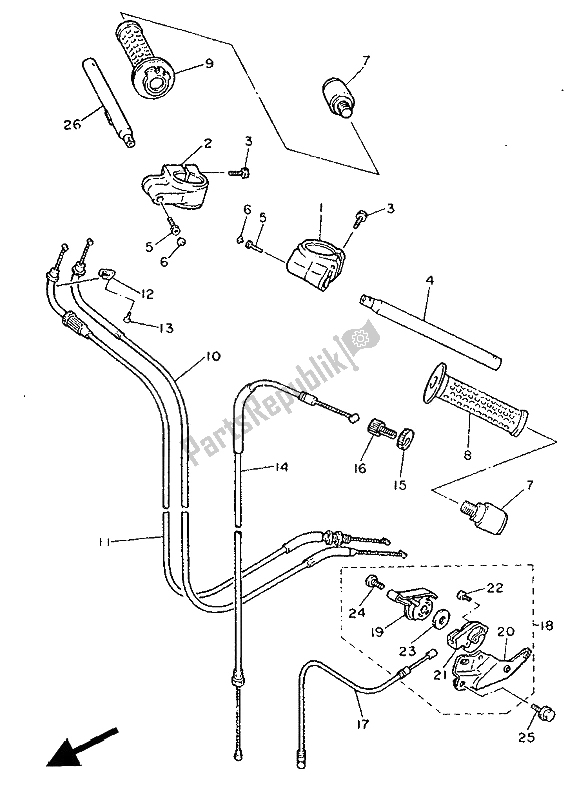 Toutes les pièces pour le Poignée Et Câble De Direction du Yamaha FZR 600 Genesis 1991