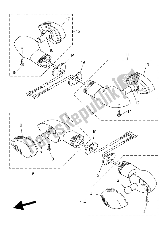 Tutte le parti per il Luce Lampeggiante del Yamaha XJ6N 600 2009