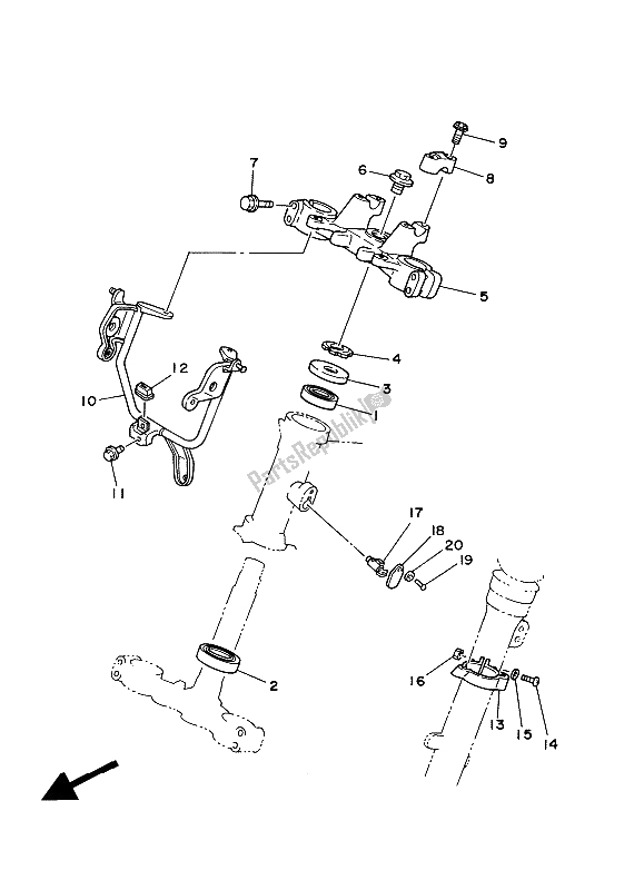 Toutes les pièces pour le Pilotage du Yamaha XT 350 1988