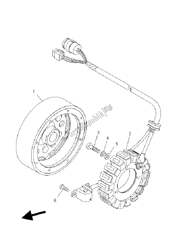 Tutte le parti per il Generatore del Yamaha YFM 350 Warrior 2004