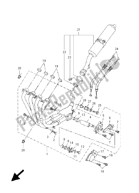 Tutte le parti per il Scarico del Yamaha FZS 1000 Fazer 2001