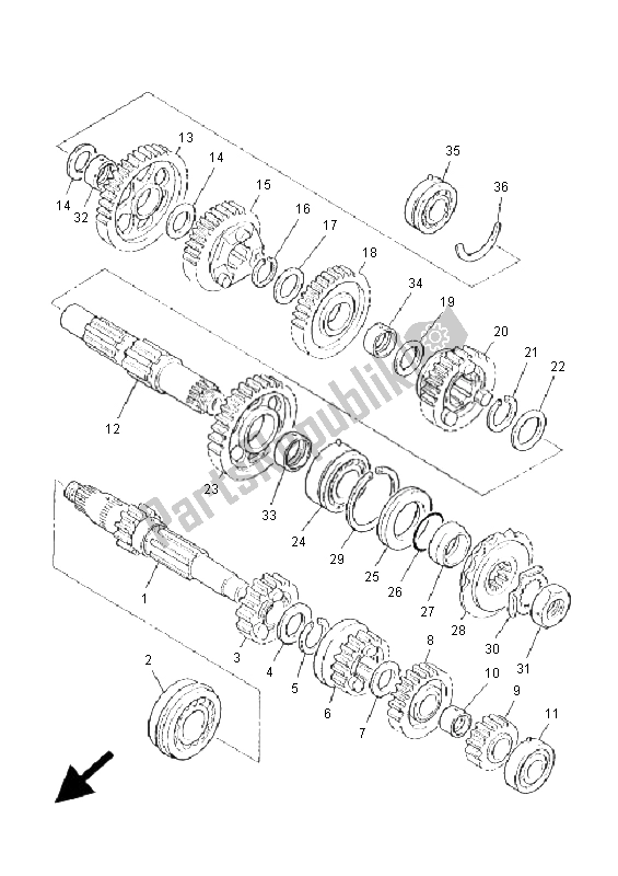 Toutes les pièces pour le Transmission du Yamaha XJR 1300 SP 2001