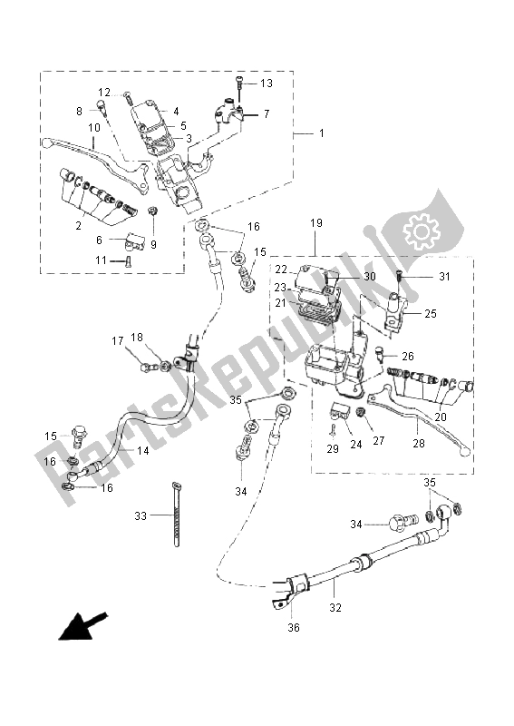 Tutte le parti per il M. Cilindro Per Freno A Disco del Yamaha VP 250 X City 2008