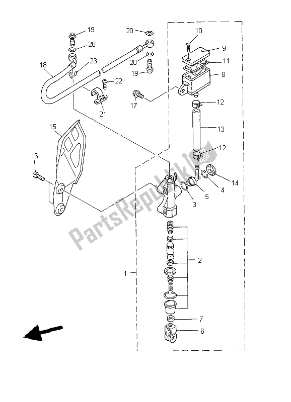 Todas las partes para Cilindro Maestro Trasero de Yamaha YZ 426F 2002