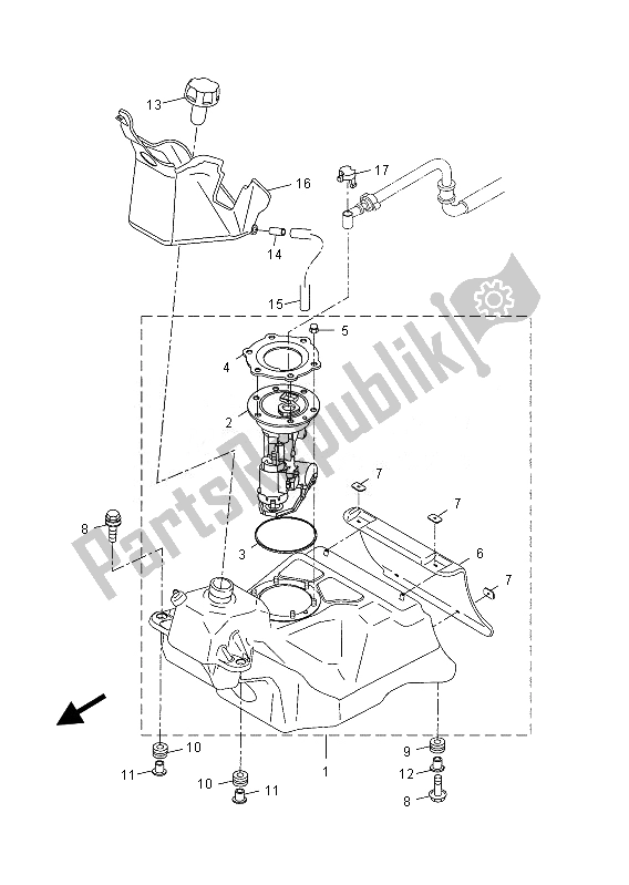 All parts for the Fuel Tank of the Yamaha YP 400R 2013